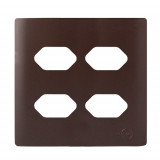 Placa 4x4 4 Tomadas - Novara Marrom Fosco